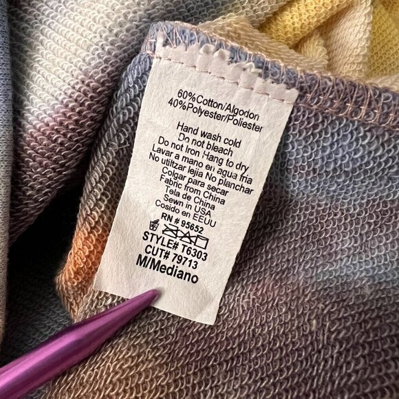 Know.One.Cares NEW Womens Medium Knit French Terry Tie-Dye Sleeveless Shirt Top - Picture 7 of 7